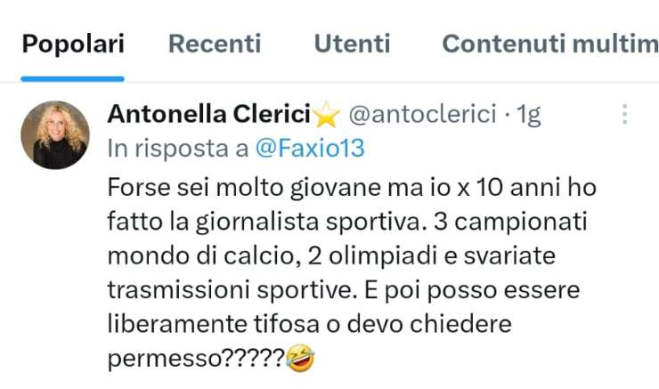 antonella clerici botta risposta